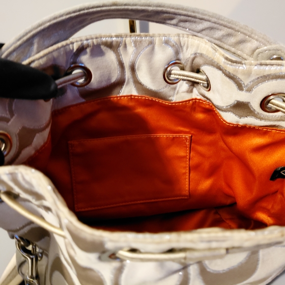 Coach Tan Shoulder Bag with Signature Pattern - Picture 7 of 7